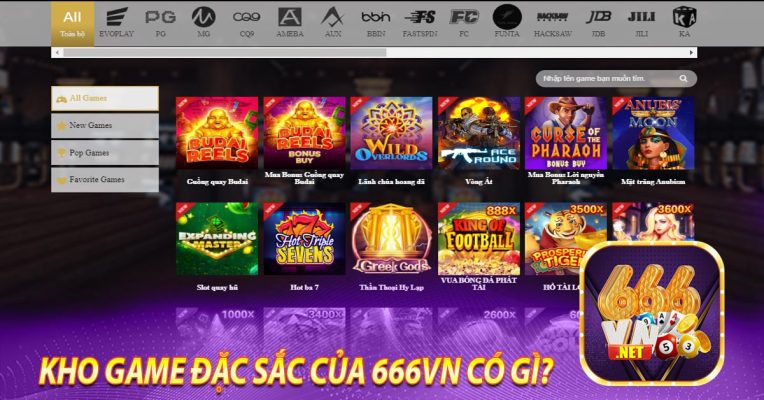Kho game đặc sắc của 666vn có gì?